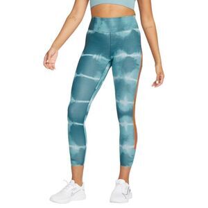 Nike Dri-FIT Blue Orange Tie Dye Luxe Mid-Rise Training Leggings S Small